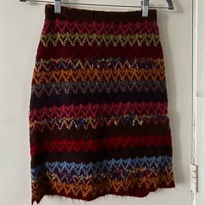 Y2K DeadStock Rainbow Knitted High-Waisted Skirt